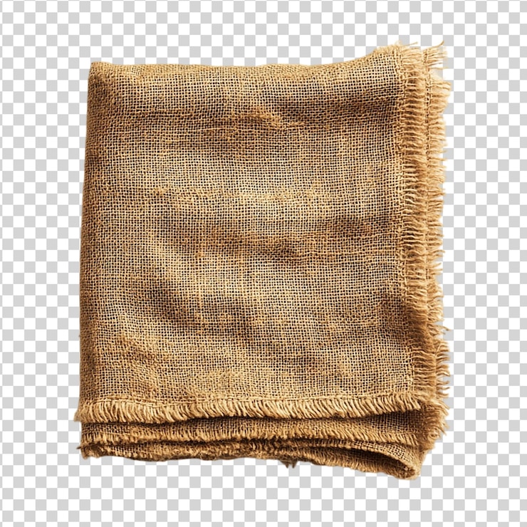 PSD textura isolada em fundo transparente de tecido de burlap rústico