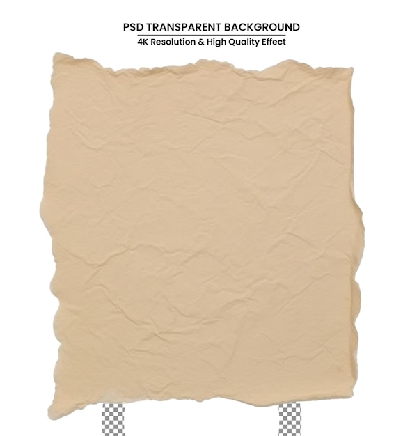 PSD textura de papel sobre fondo blanco
