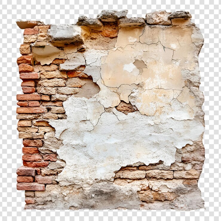 PSD textura de la pared de ladrillo arruinada fondo de yeso envejecido ladrillos en descomposición piedra vieja