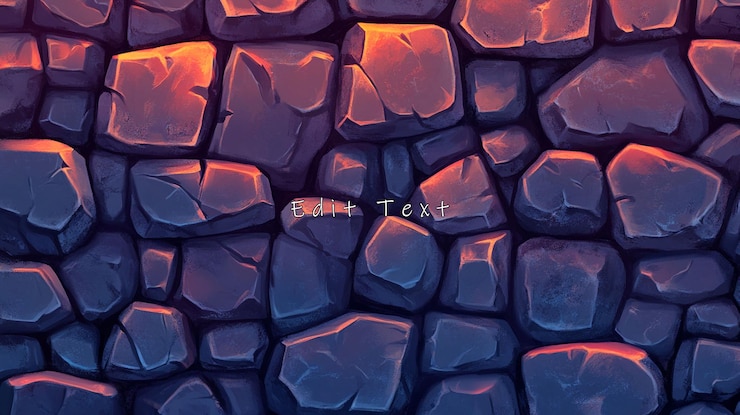 PSD textura de pared de piedra oscura sin costuras con bordes brillantes