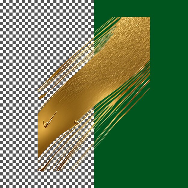 Textura de pincel dorado para diseños premium en fondo transparente png psd