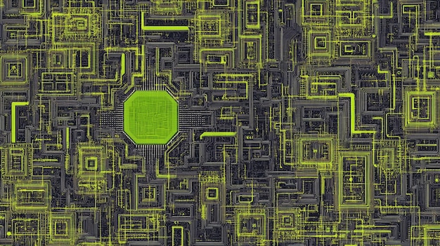 Textura de placa de circuitos abstractos con procesador central