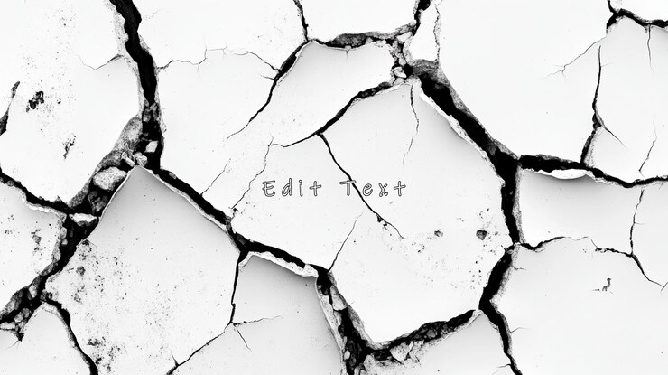 PSD textura del suelo seco de superficie blanca agrietada