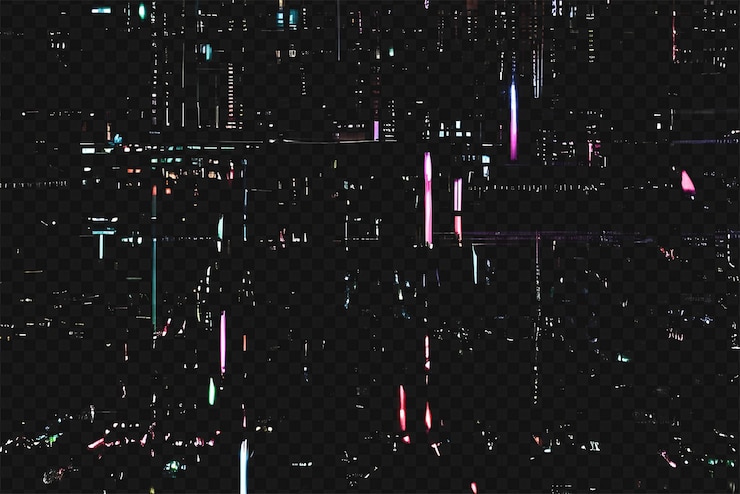 PSD textura de superposición de glitch clásico de vhs aislada en un fondo transparente para el efecto visual