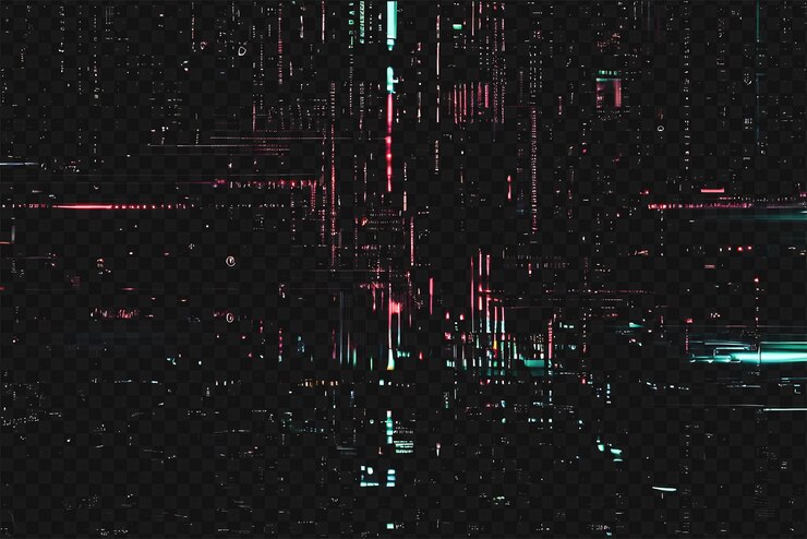 PSD textura de superposición de glitch clásico de vhs aislada en un fondo transparente para el efecto visual