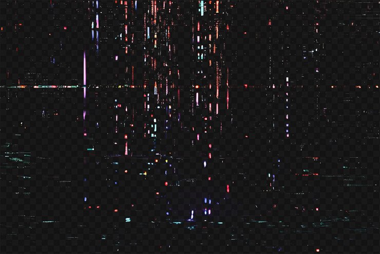 PSD textura de superposición de glitch clásico de vhs aislada en un fondo transparente para el efecto visual