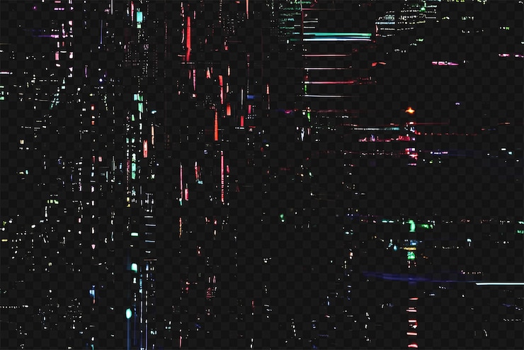 PSD textura de superposición de glitch clásico de vhs aislada en un fondo transparente para el efecto visual
