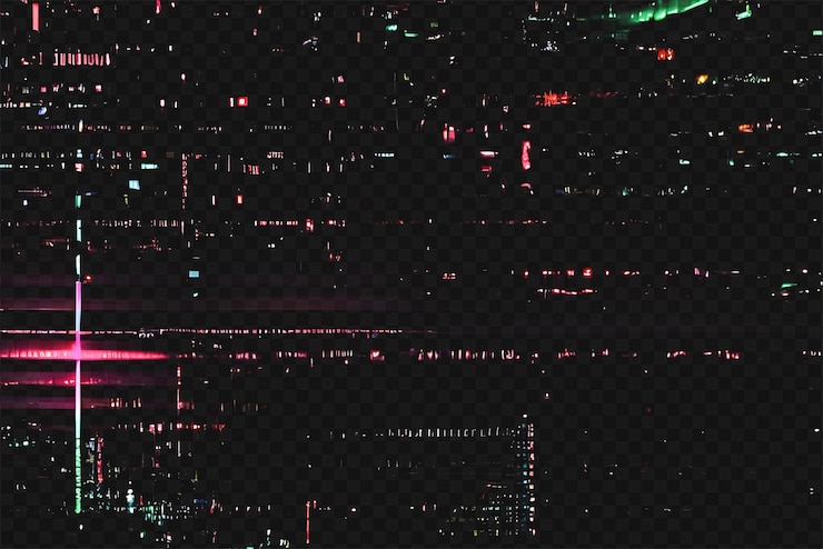 PSD textura de superposición de glitch clásico de vhs aislada en un fondo transparente para el efecto visual