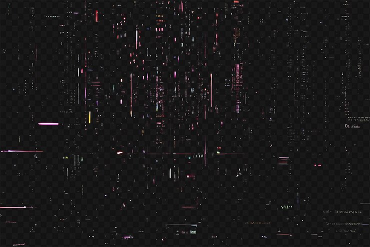 PSD textura de superposición de glitch clásico de vhs aislada en un fondo transparente para el efecto visual