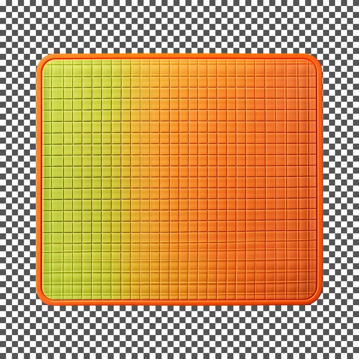 PSD textura de waffle naranja y verde aislada sobre un fondo transparente