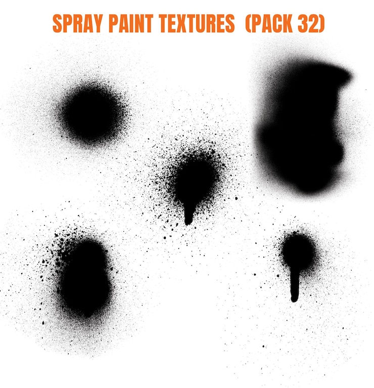 PSD texturas de la pintura en aerosol