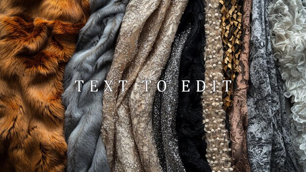 Texturas de telas y pieles de lujo de varios colores y patrones