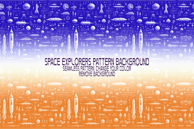 PSD texture d'arrière-plan avec explorateurs spatiaux navettes planètes et étoiles modèle psd modifiable