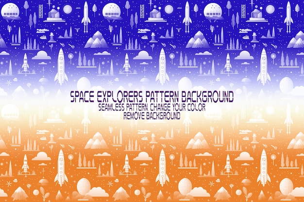 PSD texture d'arrière-plan avec explorateurs spatiaux navettes planètes et étoiles modèle psd modifiable