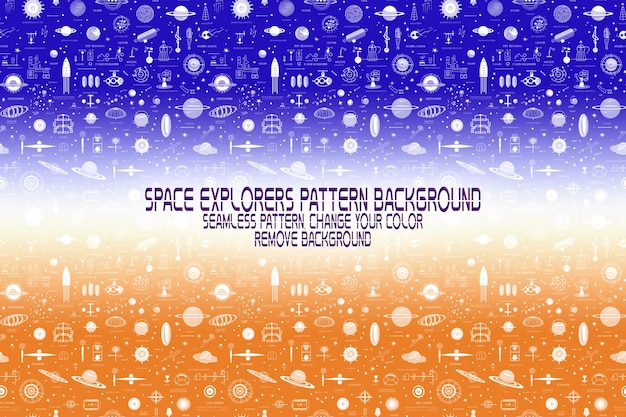 Texture D'arrière-plan Avec Explorateurs Spatiaux Navettes Planètes Et étoiles Modèle Psd Modifiable