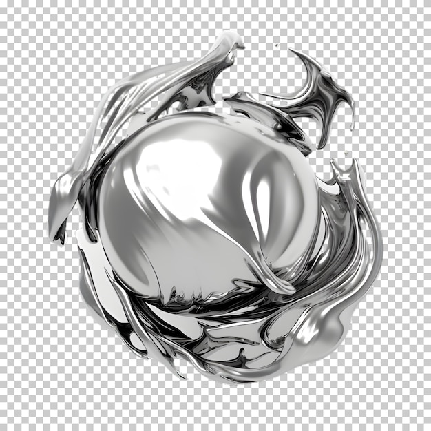 PSD texture de boule argentée isolée sur fond transparent