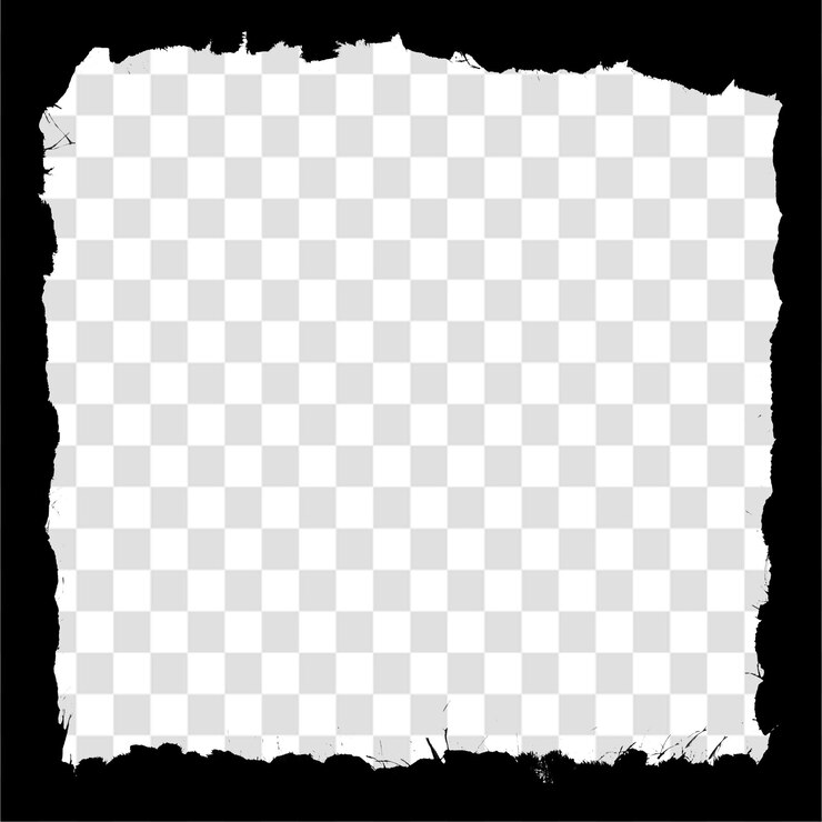 PSD texture de cadre grunge de style film avec une conception de bordure détaillée isolée sur un fond transparent