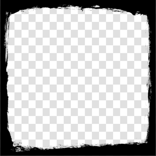 Texture de cadre de superposition grunge pour des mises en page d'affiches modernes isolées sur un fond transparent