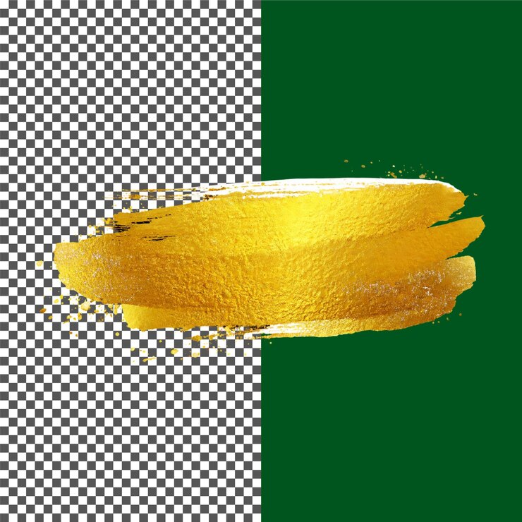 Texture de coup de pinceau doré Texture de trait de pinceaux doré pour les projets haut de gamme sur fond transparent