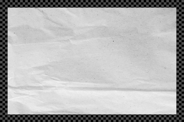 Texture di carta bianca rugosa su sfondo trasparente