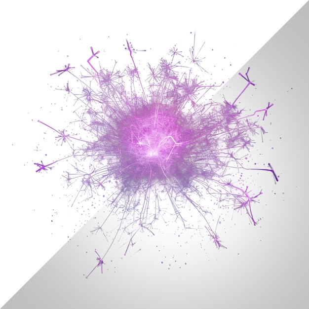 Texture di fuochi d'artificio viola linee sottili isolate su uno sfondo trasparente