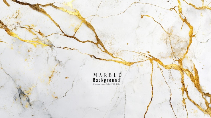 PSD texture di marmo bianco con vene dorate linee dorate su uno sfondo bianco