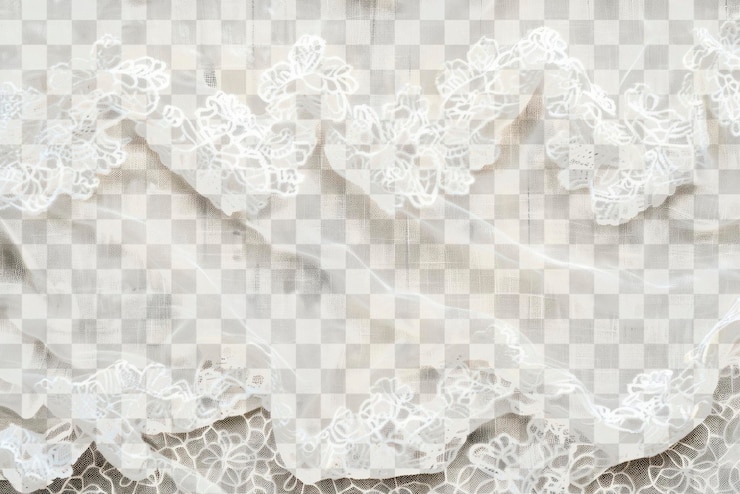 PSD texture élégante de tissu de dentelle effet de superposition png fond transparent