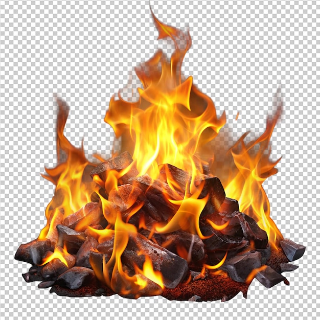 Texture de la flamme du feu chaud de charbon de bois brûlant