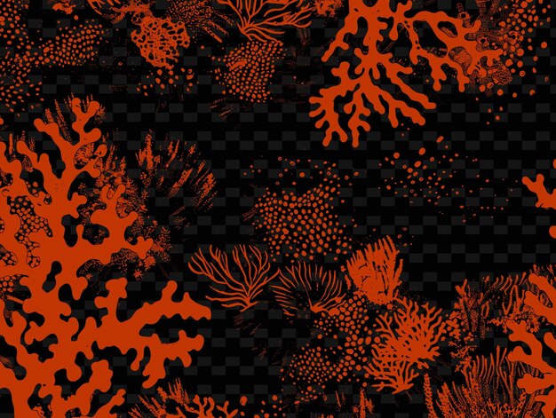 PSD texture des grappes de récifs coralliens avec une forme organique et regroupée png décor d'arrière-plan de superposition créative