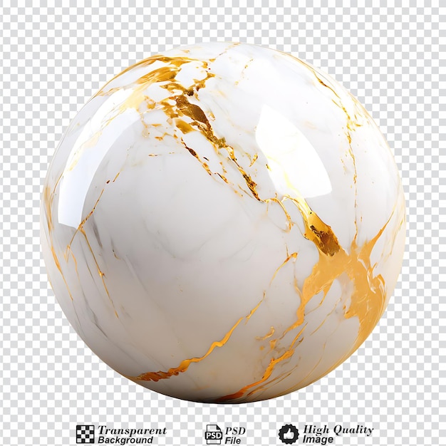 PSD texture de marbre dorée et blanche isolée sur fond transparent