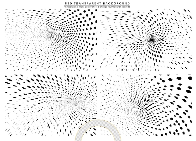 PSD texture noire et blanche sur fond transparent