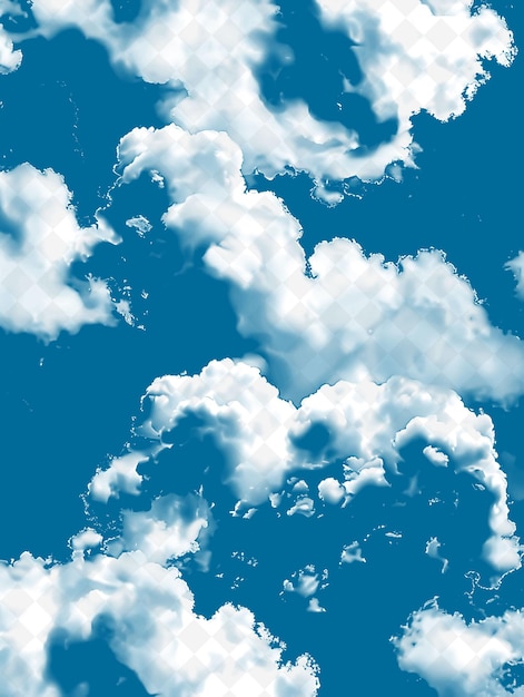 PSD texture de nuage avec motif fluffé irrégulier et éparse combi png creative overlay décor d'arrière-plan