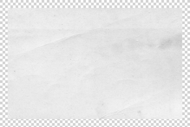 Texture de papier blanc sur fond transparent