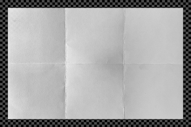 Texture de papier plié blanc sur fond transparent