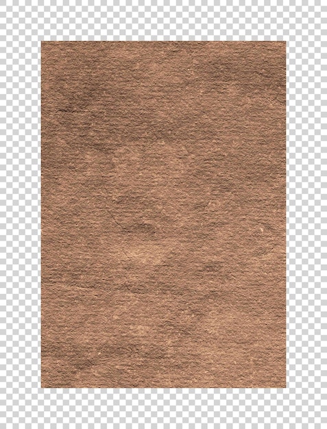 PSD texture de papier vintage brun sur fond transparent