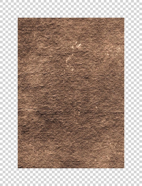 PSD texture de papier vintage brun sur fond transparent