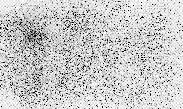 La texture de la peinture noire sur un fond transparent