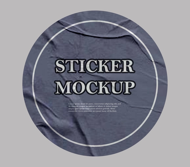 PSD texture round sticker para mockup