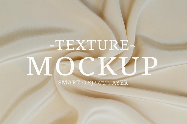 Texture de tissu de soie Mockup Text Psd Smart object