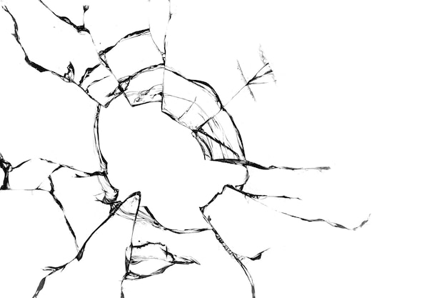 Texture de verre brisé Trou de balle Arrière-plan transparent