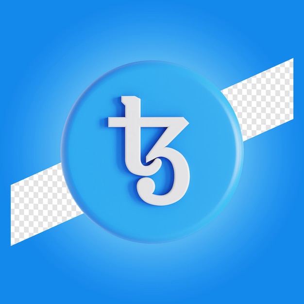 Tezos kryptowährung symbol logo 3d-darstellung