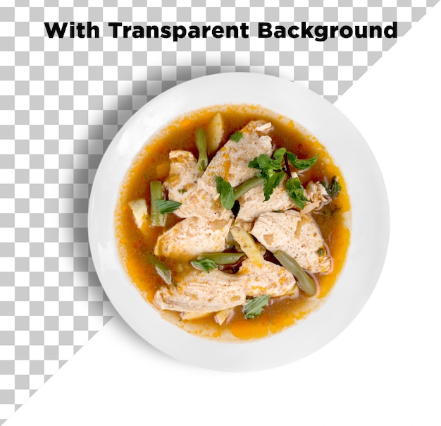 Thai Food Red Curry PNG PSD auf durchsichtigem Hintergrund