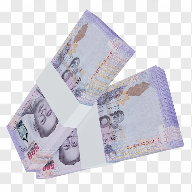 Thailandia valuta baht 500: pila di banconote baht thai