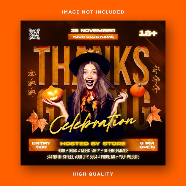 PSD thanksgiving-flyer-vorlage herbstdesign