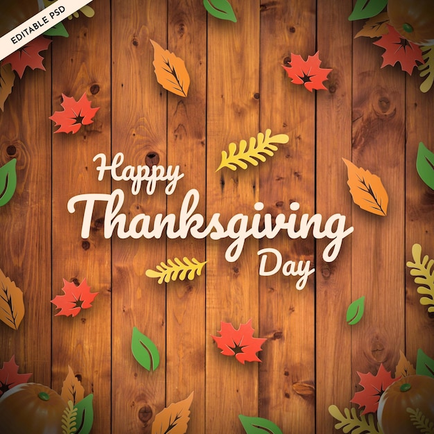 Thanksgiving-hintergrund im 3d-design