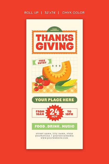 Thanksgiving party rollup banner