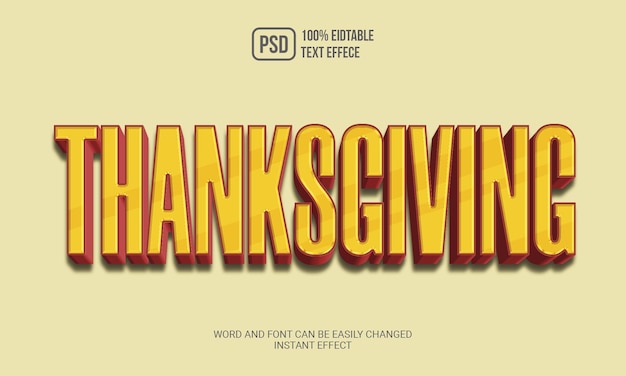 PSD thanksgiving-textstil-effekt