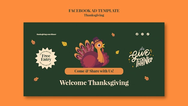 Thanksgiving-vorlage im flachen design