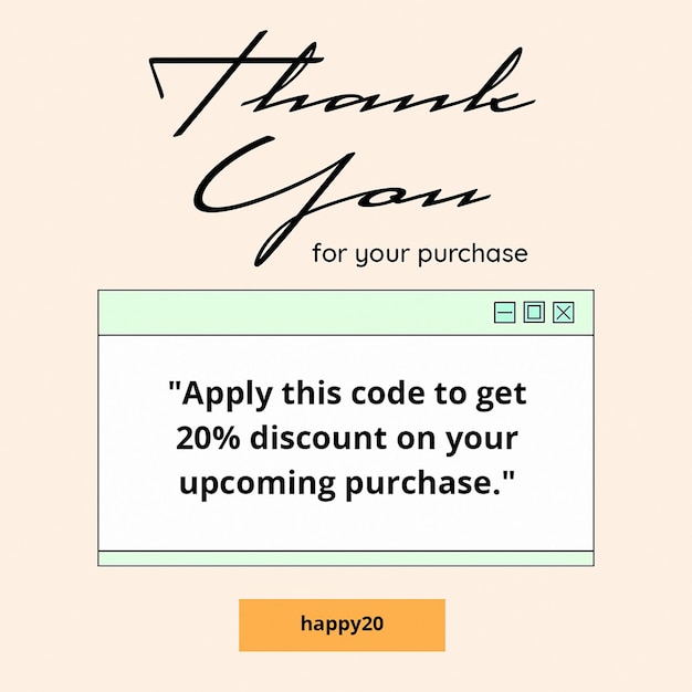 Thankyou Lettering Tipografia Conceito de Design para Mídia Social Instagram Post