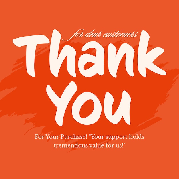 Thankyou Lettering Typographie-Design für soziale Medien Instagram-Post